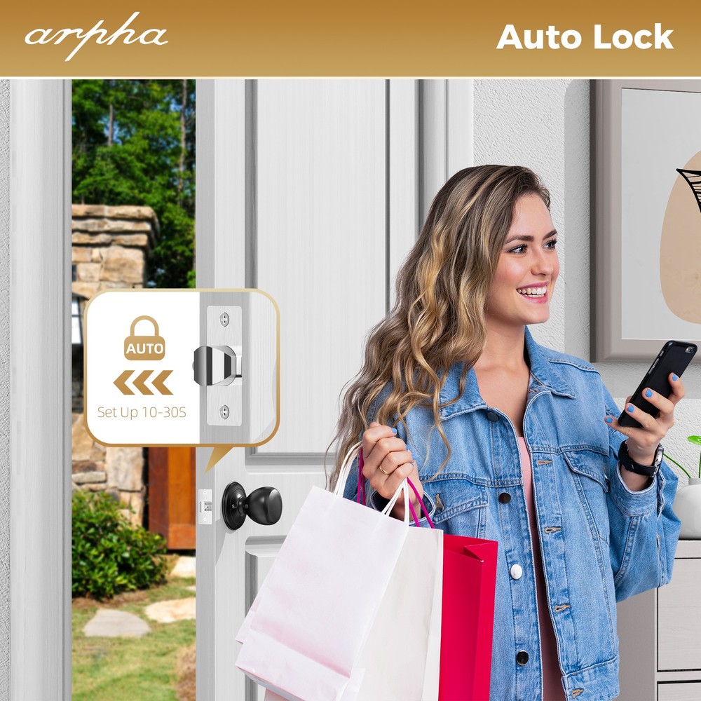 ARPHA Smart Keypad Door Knob Auto Lock Keyless Entry AntiPeeping Password Handle