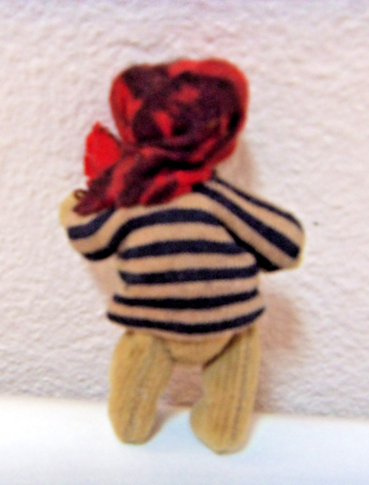 vintage 80's miniature jointed pirate bear