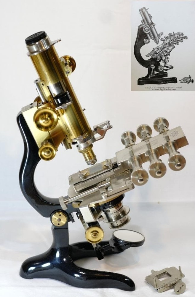 Leitz 6 Spindle Ernst Reitz's Integrating Stage-Microscope Accessories