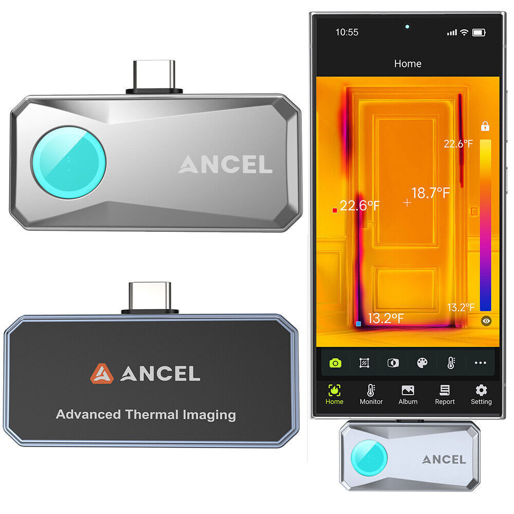 ANCEL Thermal Imaging Camera for Android 256x192 IR Resolution 25Hz Refresh Rate