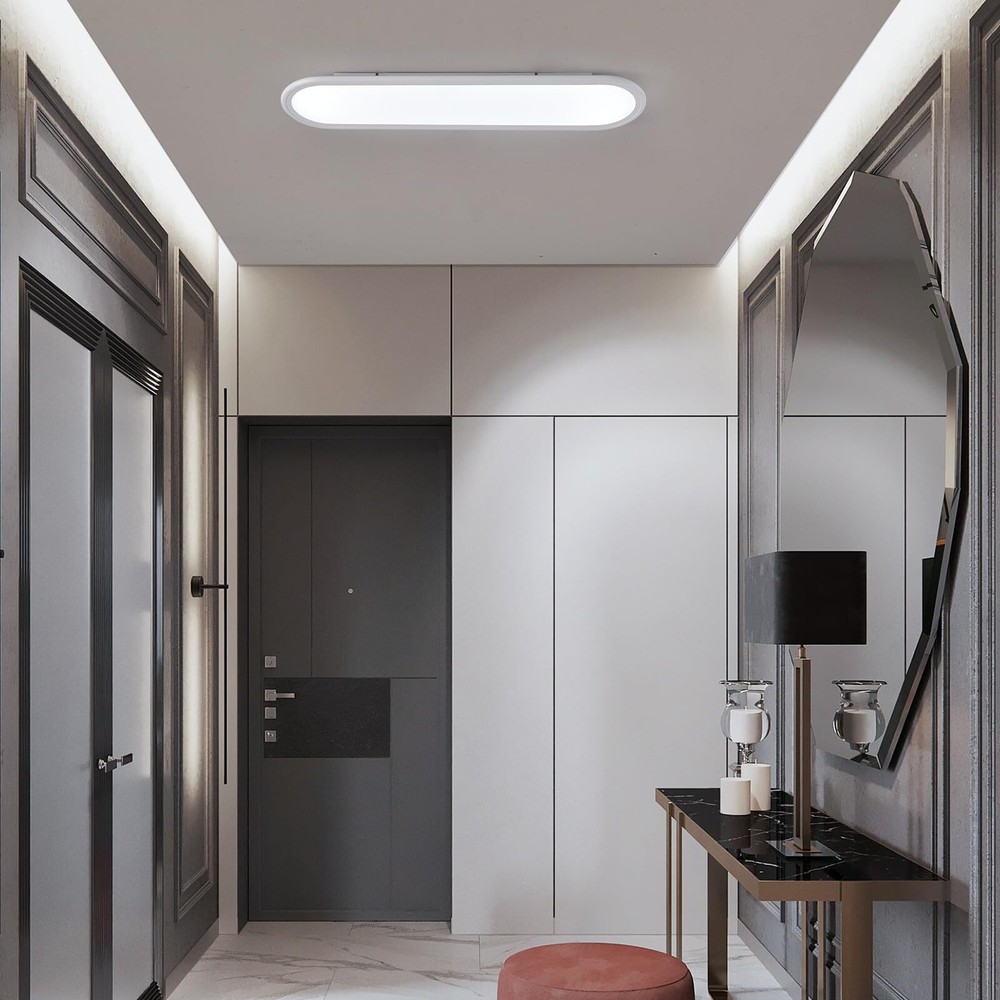 6000K Cool White Modern Ceiling Light Ultra Thin Low Profile for Bedroom Hallway