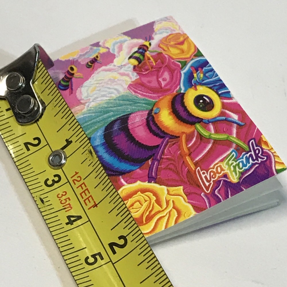Vintage Lisa Frank Mini Notebook Miniature 2” Note Pad Paper Buzz Bumble Bee