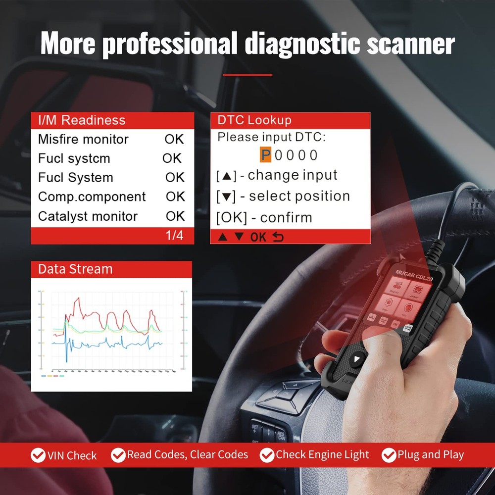 MUCAR CDL20 OBD2 Scanner Auto Diagnostic Scan Tool Car Engine Fault Code Reader