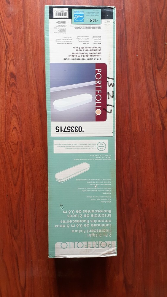 NIB: Nice Modern-Style 27" x 6" 2-Lite Fluorescent CEILING LIGHT (White Finish).