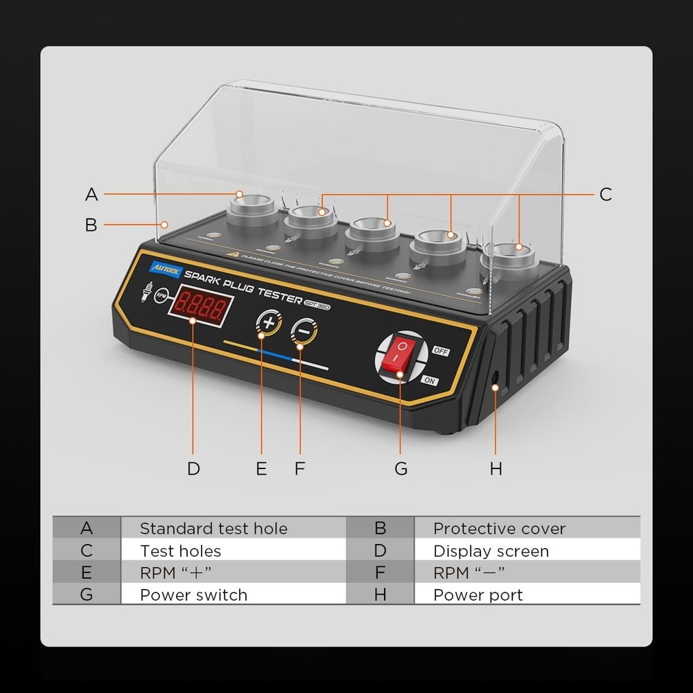 High Frequency Spark Plug Tester with 5 Adjustable Holes for Precise Testing