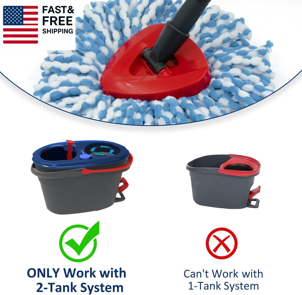 Spin Mop Replacement Head Base Compatible with Ocedar Rinseclean 2 Tank System