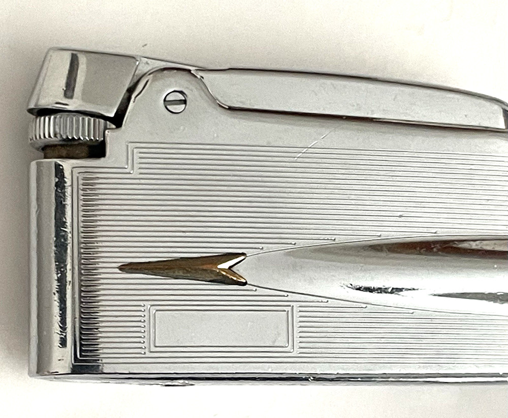 VARAFLAME ADONIS by RONSON Cigarette Lighter CHROME Model '60s BROWN CASE