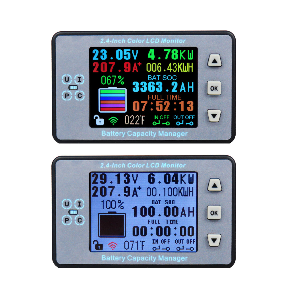 Wireless Voltmeter Ampere Meter DC 120V 100A Battery Tester Remaining Capacity