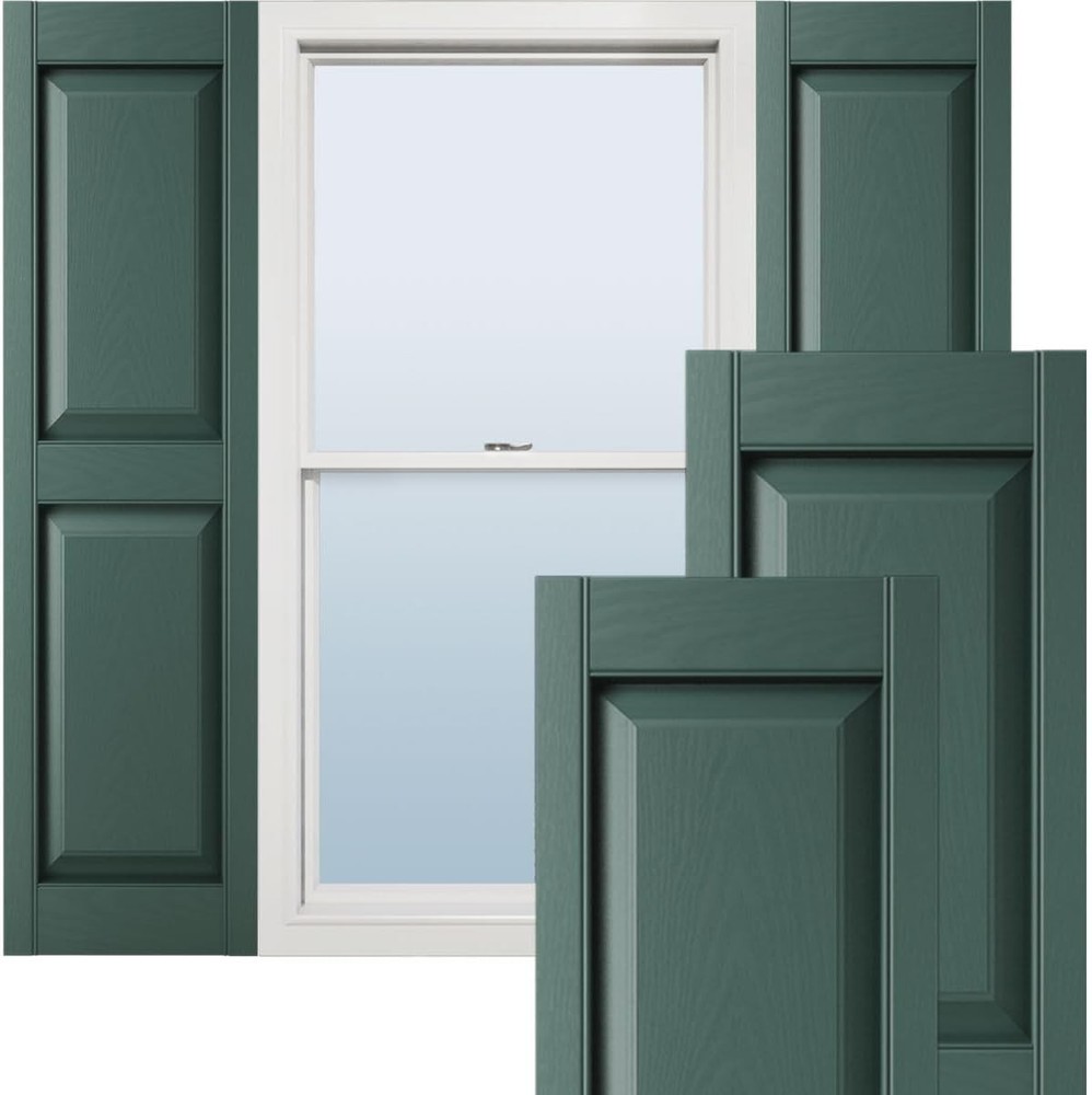 LP2C12X07400FG Custom Two Equal Panels, Raised PanelShutter (Per Pair)12"W x