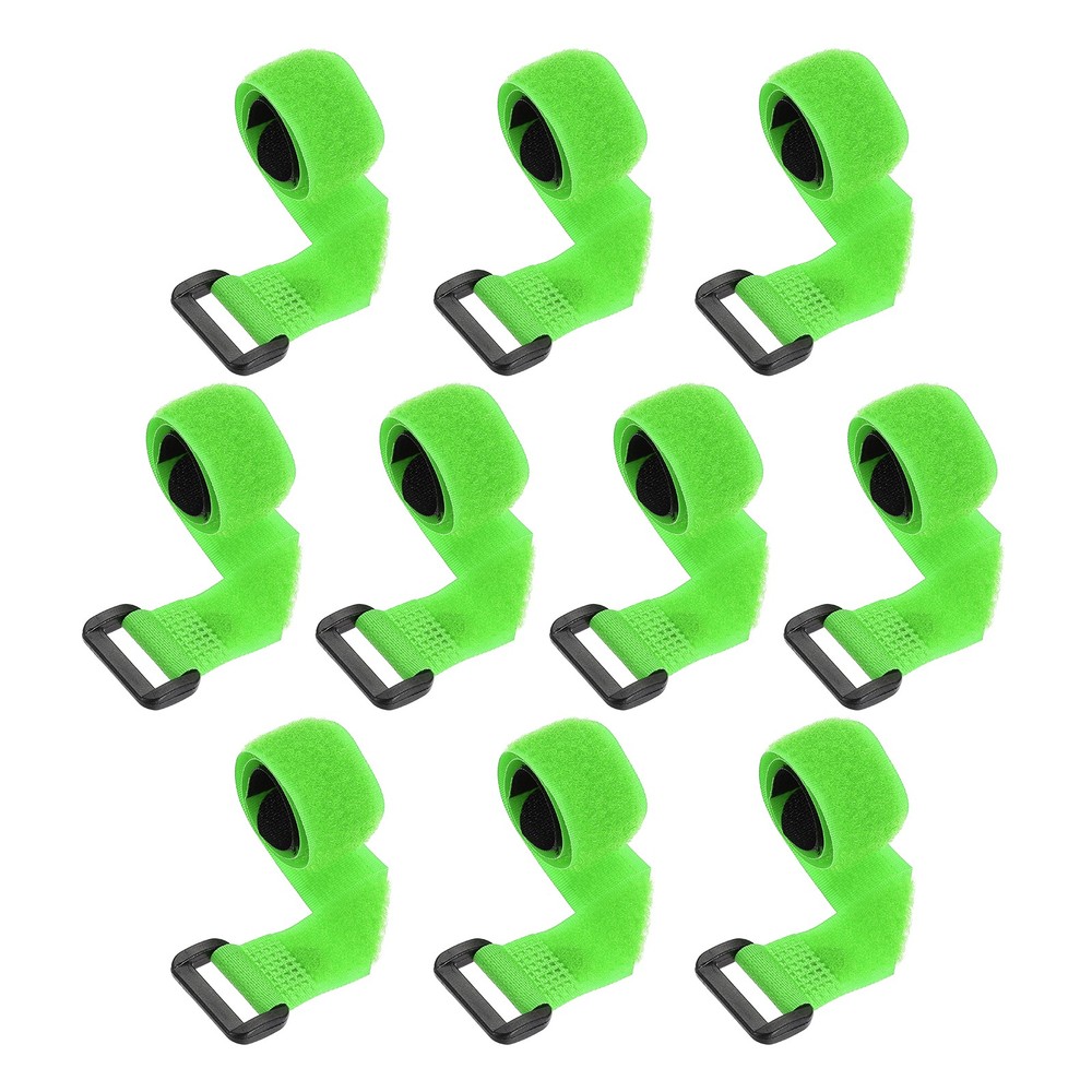 10pcs Reusable Cinch Straps 0.8"x12" Hook and Loop Cable Securing Straps, Green