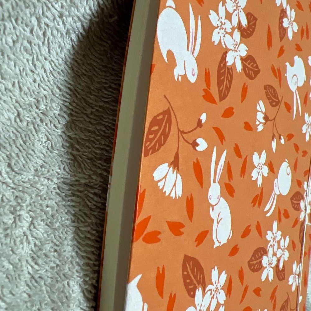 Japanese pattern rabbit cherry blossom plain notebook 18x13cm used
