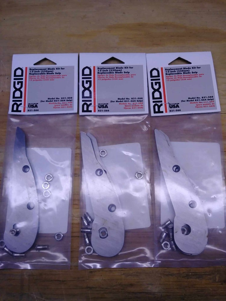 3 NEW SETS Ridgid Replacement Blade Kit for 13" Snip (831-566)