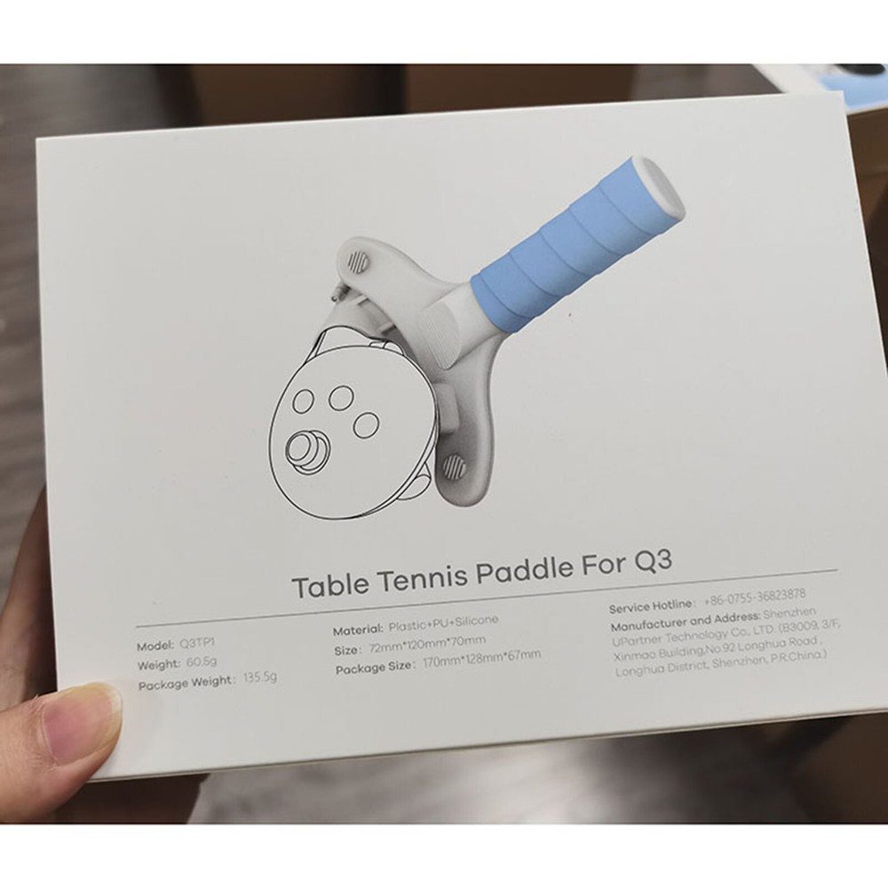 White Table Tennis Paddle Grip Handle Accessories for Quest 3 VR Game Controller