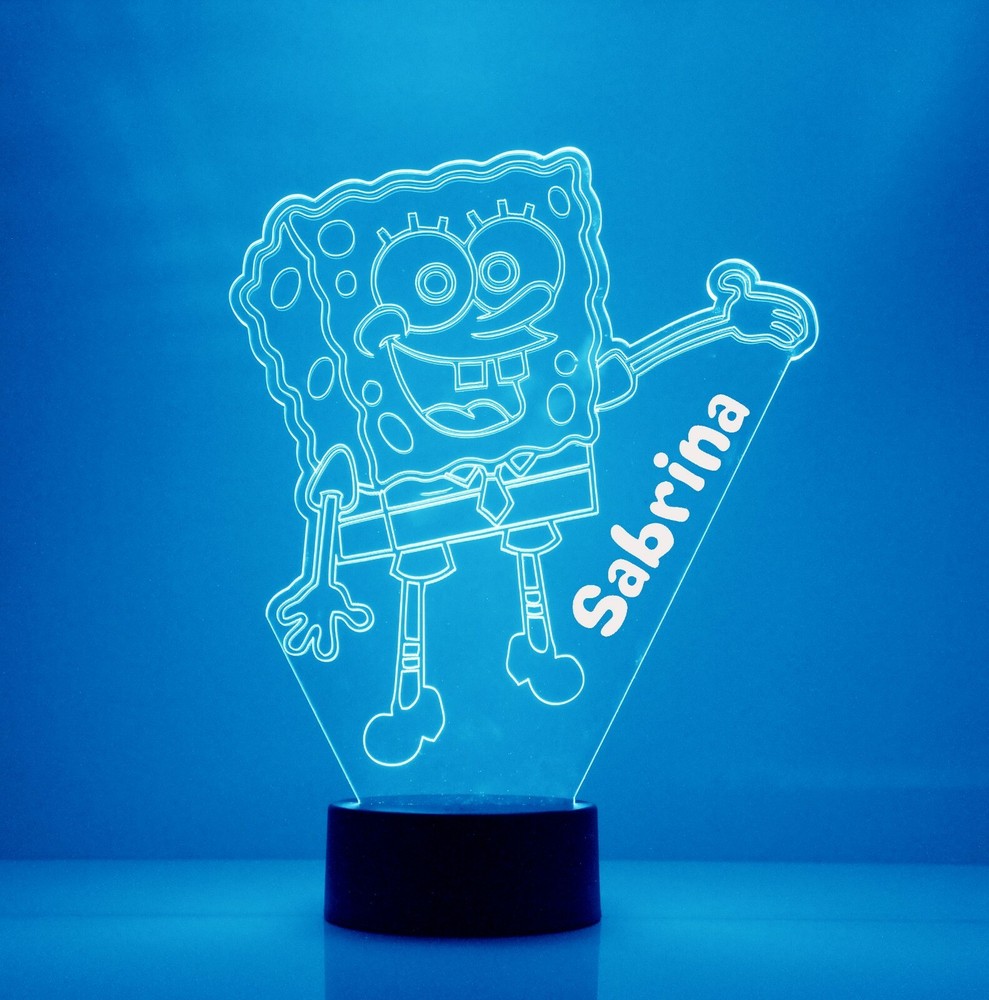 Sponge Bob Personalized FREE Pony LED Night Light Lamp with Remote Control