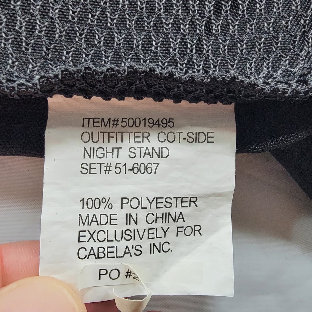 Cabela's Cot-Side Nightstand Multi-Pocket Camping Organizer Polyester 78"