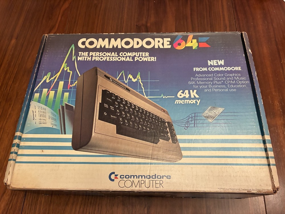 Commodore 64 Computer - Comes with Original Adapter & Box - Powers On - UNTESTED
