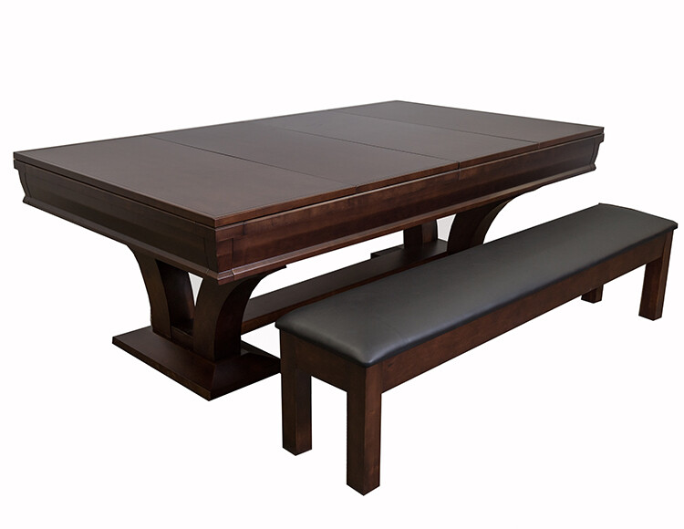 Hamilton Pool Table 8' w/ Dining Top Conversion & 2 Matching Benches FREE Ship
