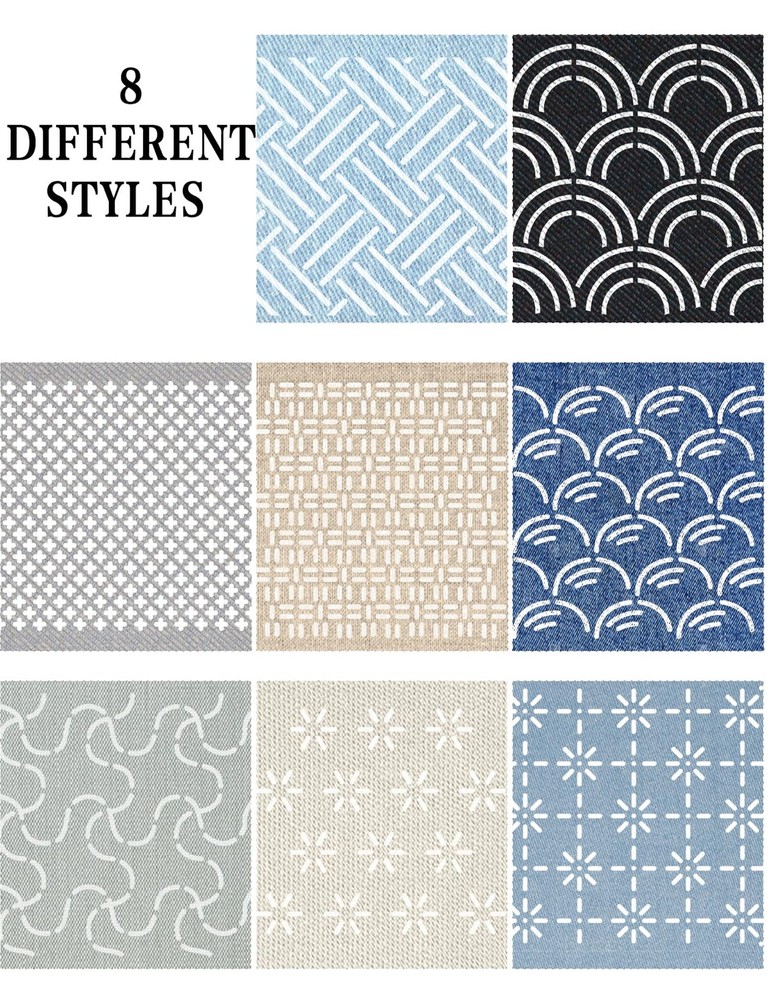 Gezan Sashiko Stencils Plastic Template Pattern Geometric White