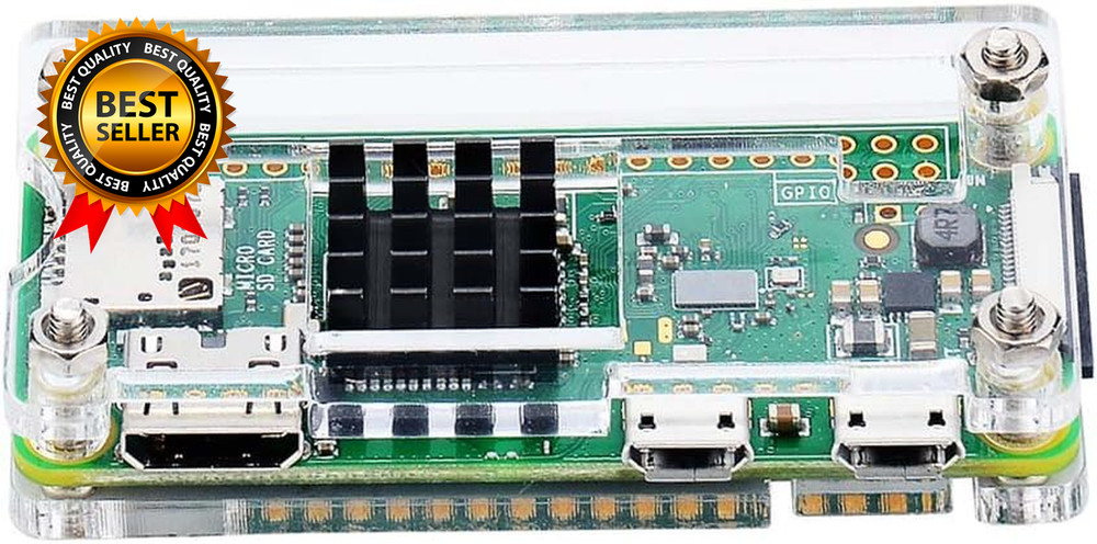Raspberry Pi Zero Case Case for Raspberry Pi Zero 2 W with Heatsink HDMI Adapter