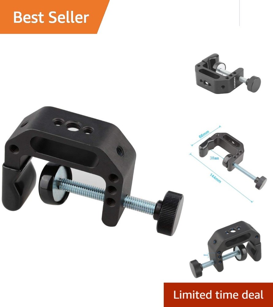 Classic Black Universal C-Clamp for Desks - Lightweight & Adjustable Design