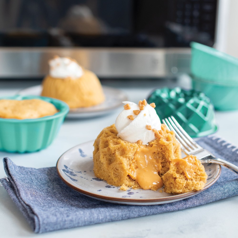 Micro Bundt Pans Microwave Safe Plastic Blue 2 Pans