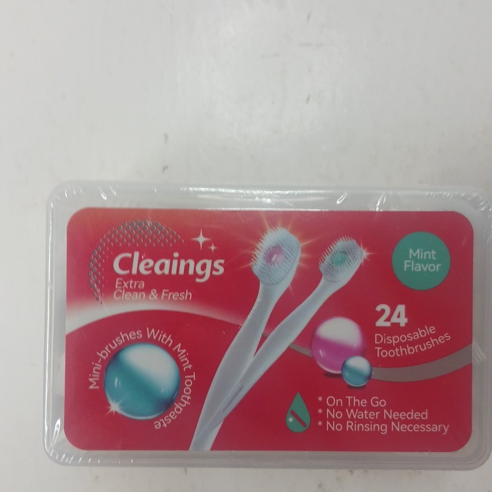 Mini Brushes-Disposable Toothbrushes with Cleaning Beads Mint Toothpaste & Pick