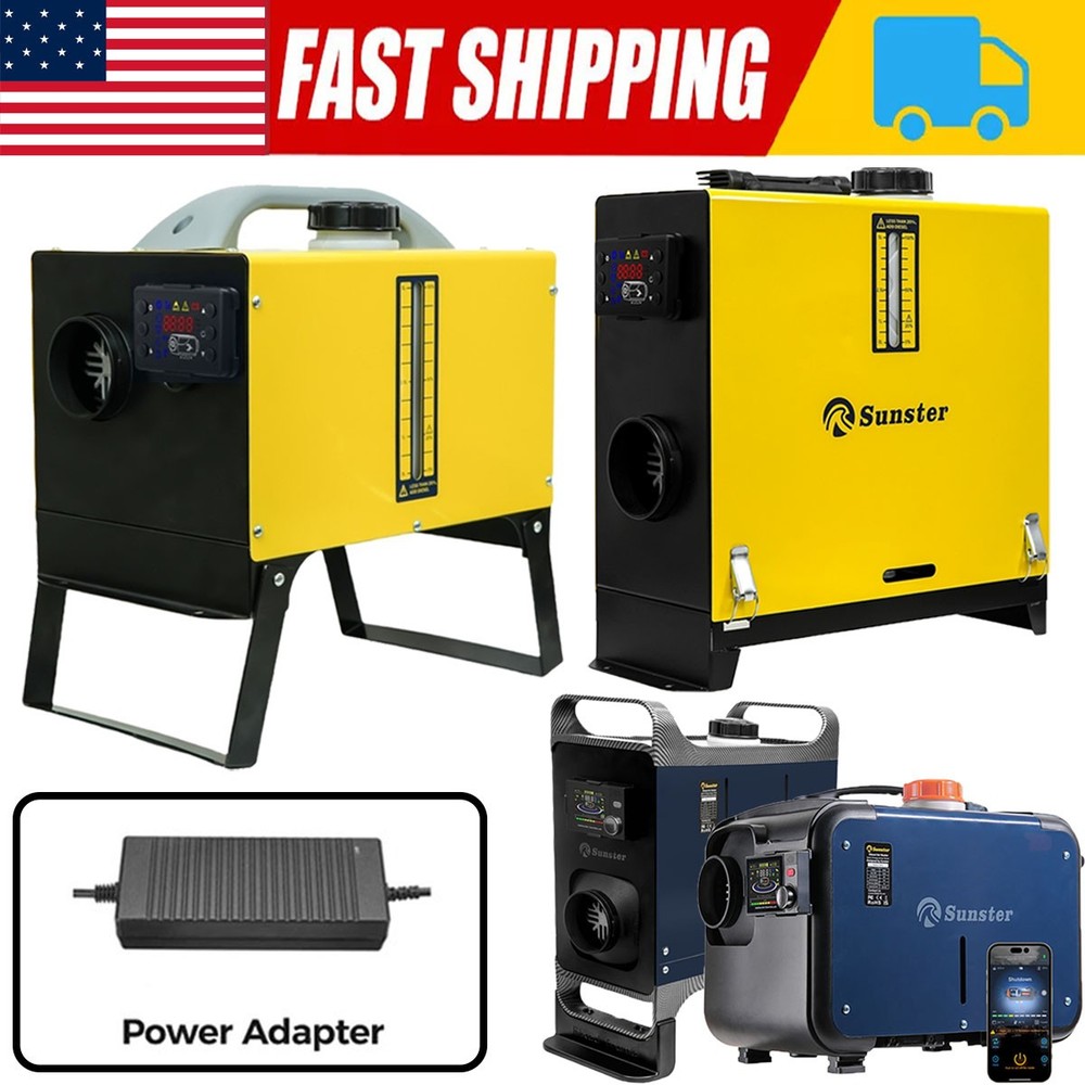 Sunster Diesel Air Heater 8KW 12V 110V-240V LCD w/ Adapter for Car RV Indoors US