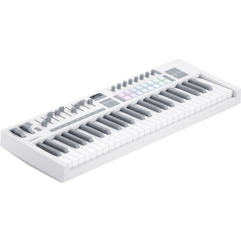 Novation Launchkey 49 MK4 USB MIDI Keyboard Controller (White, 49 Keys) KIT