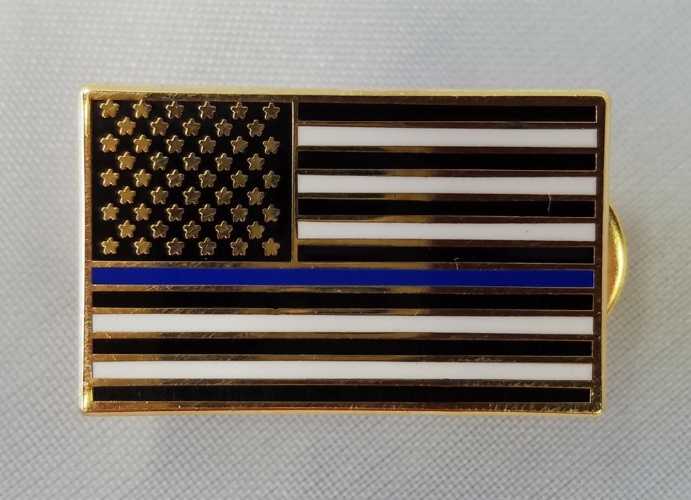 3 Blue Line American Flag Lapel Pin