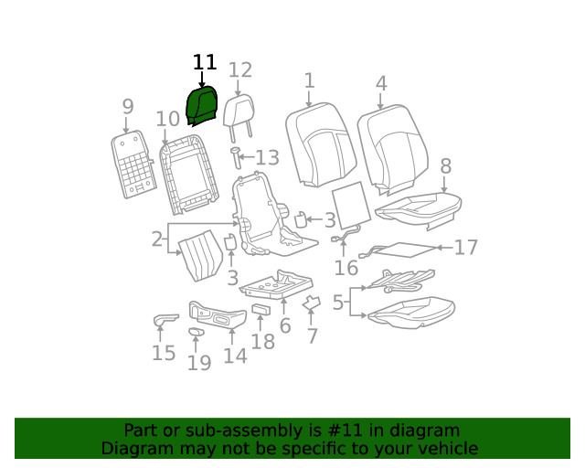 Genuine GM Headrest Cover 88996230