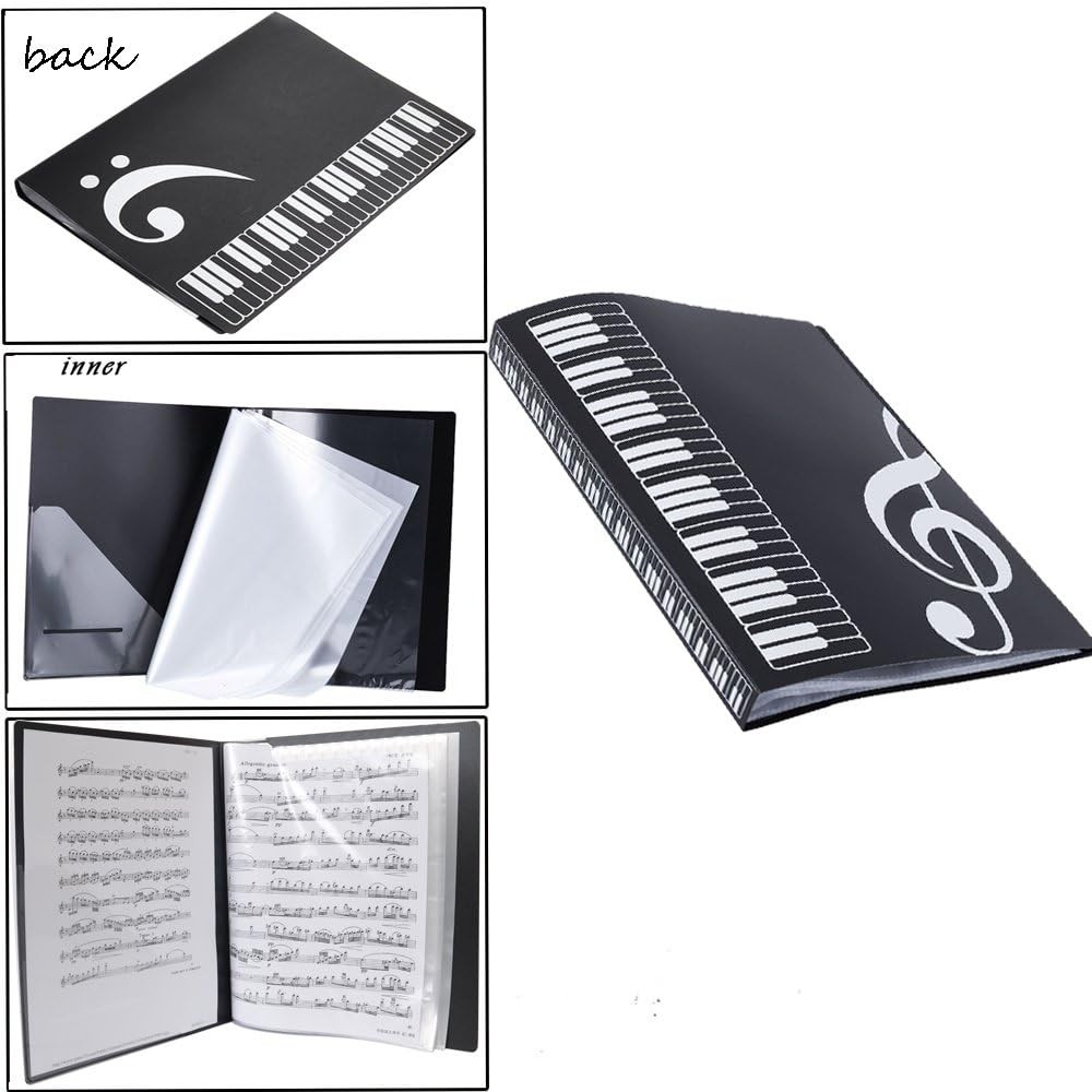 WOGOD Music Sheet File Paper Documents Storage Folder Holder Folder-black