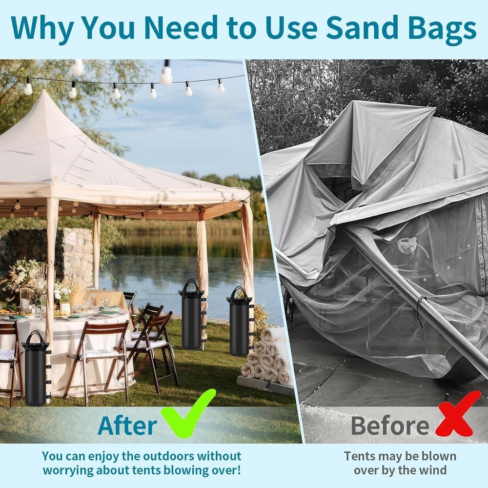 Durable Sandbags for Tent Legs, 4-Pack - Outdoor Stability Solution