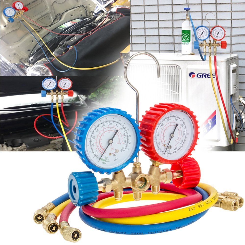 AC Diagnostic Manifold Freon Gauge Charging A/C