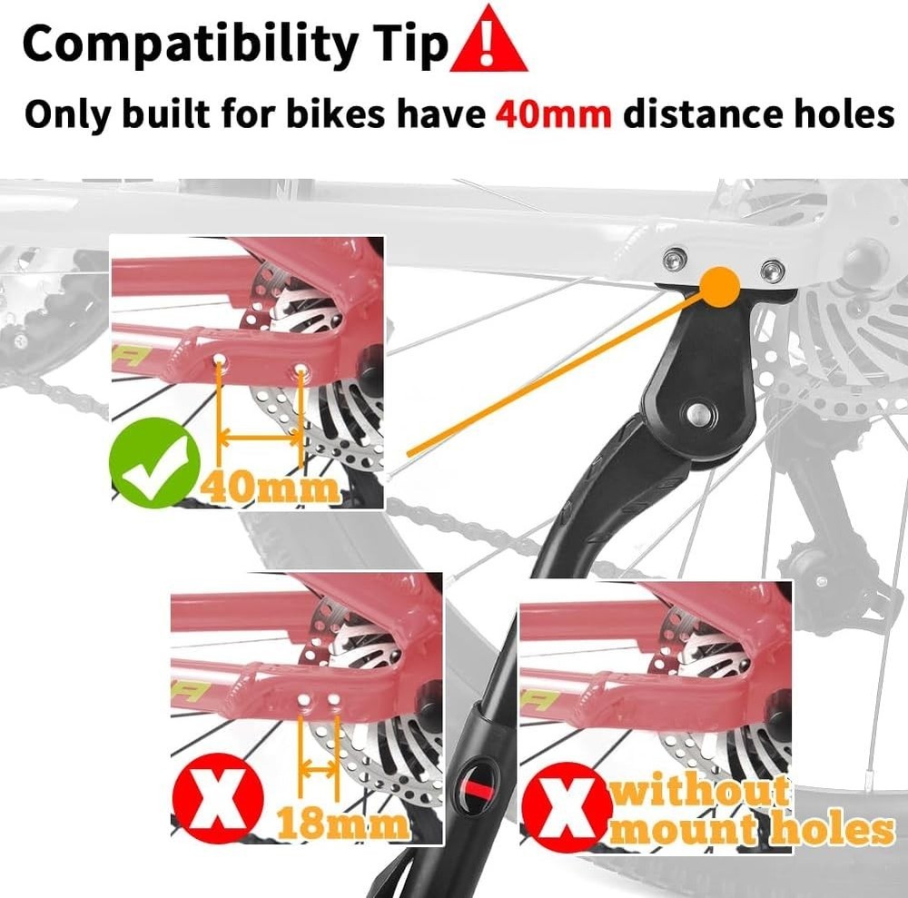 Adjustable Kickstand for Electric & Mountain Bikes