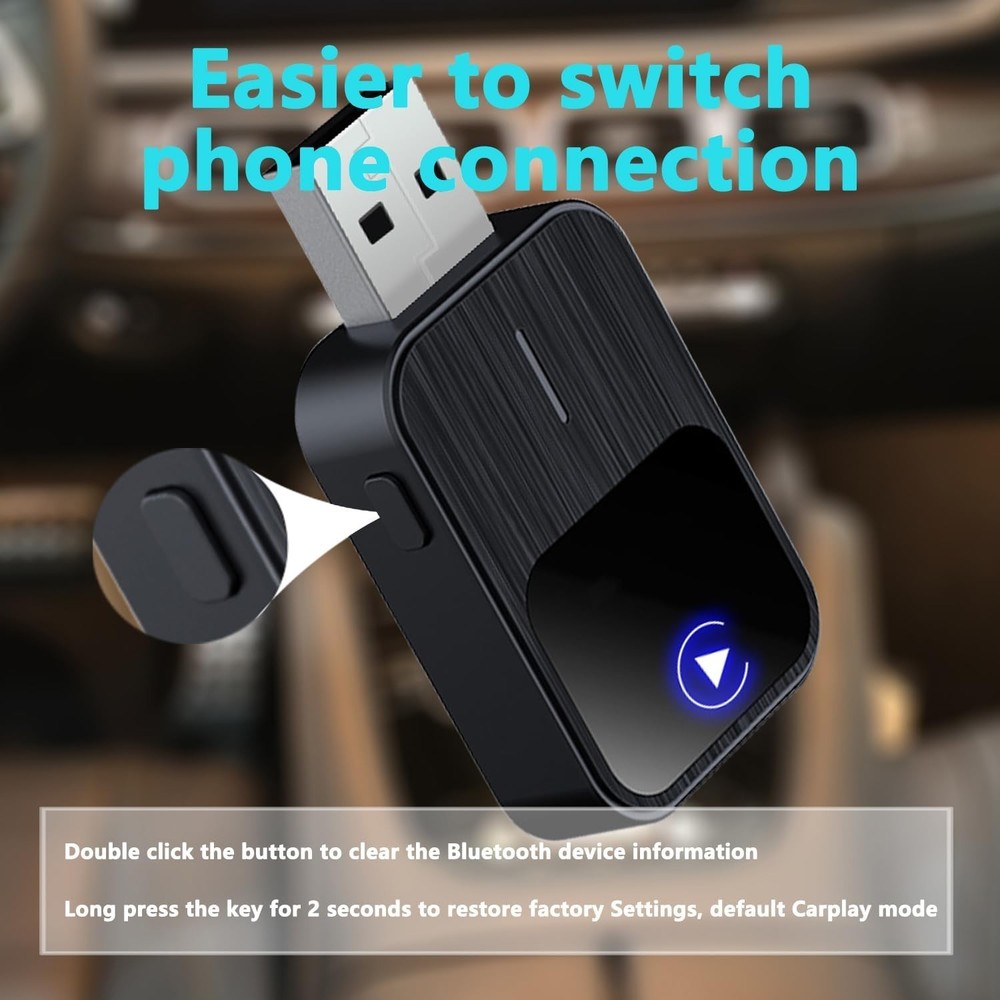 2026 Upgraded Wireless CarPlay Adapter for iPhone & Android Auto