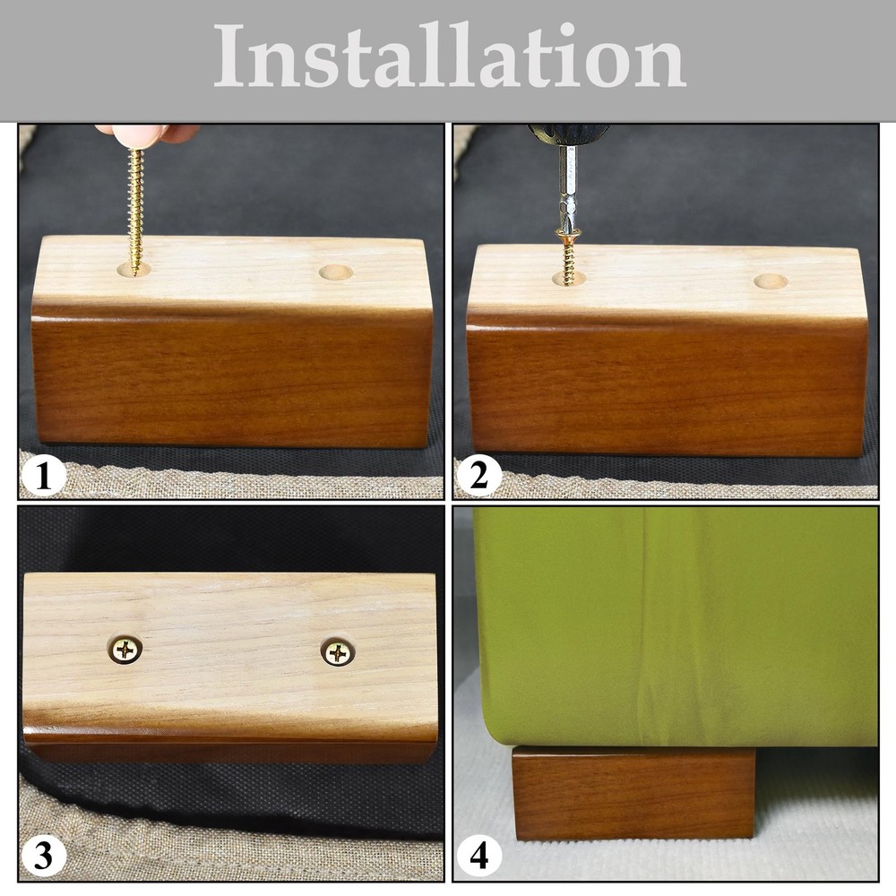 Wood Bed Risers (Brown, 2 inch)