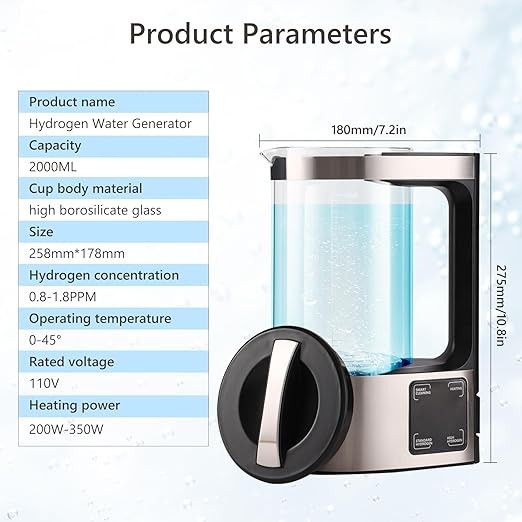 Hydrogen Water Bottle 68oz SPE PEM Alkaline Machine