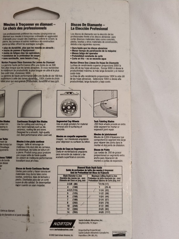 Norton Continuous Rim Diamond Blade 4" w/ 7/8×20mm Ring