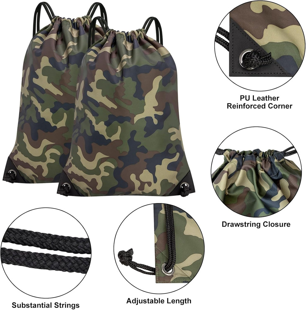 2PCS Drawstring Bags Bulk, String Backpack for Men Women, Cinch Bag Draw String