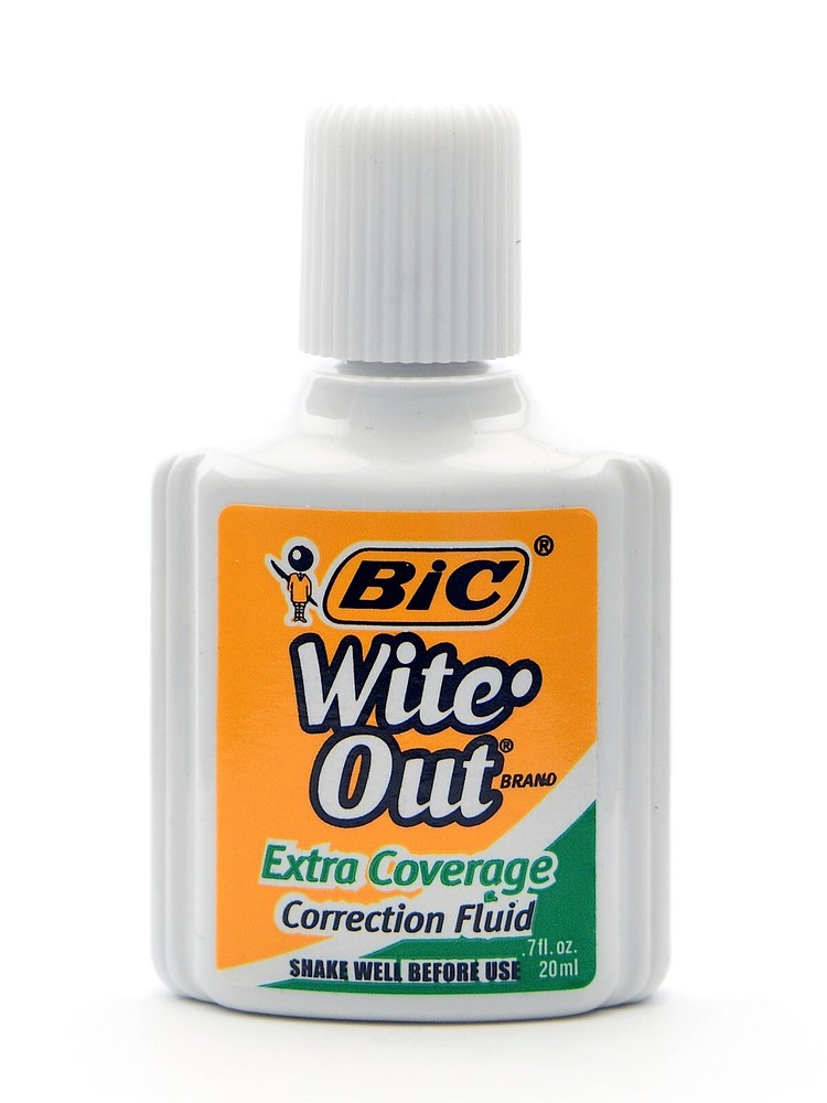 Bic Wite-Out Extra Coverage Correction Fluid - 0.7 oz. bottle