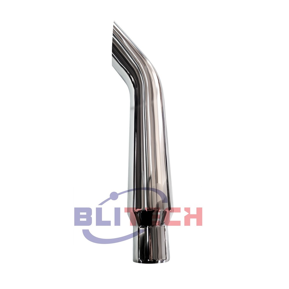 2PCS Chrome Bull Horn Stack Pipe 6"-5"OD x 60" L Exhaust Stack Pipe