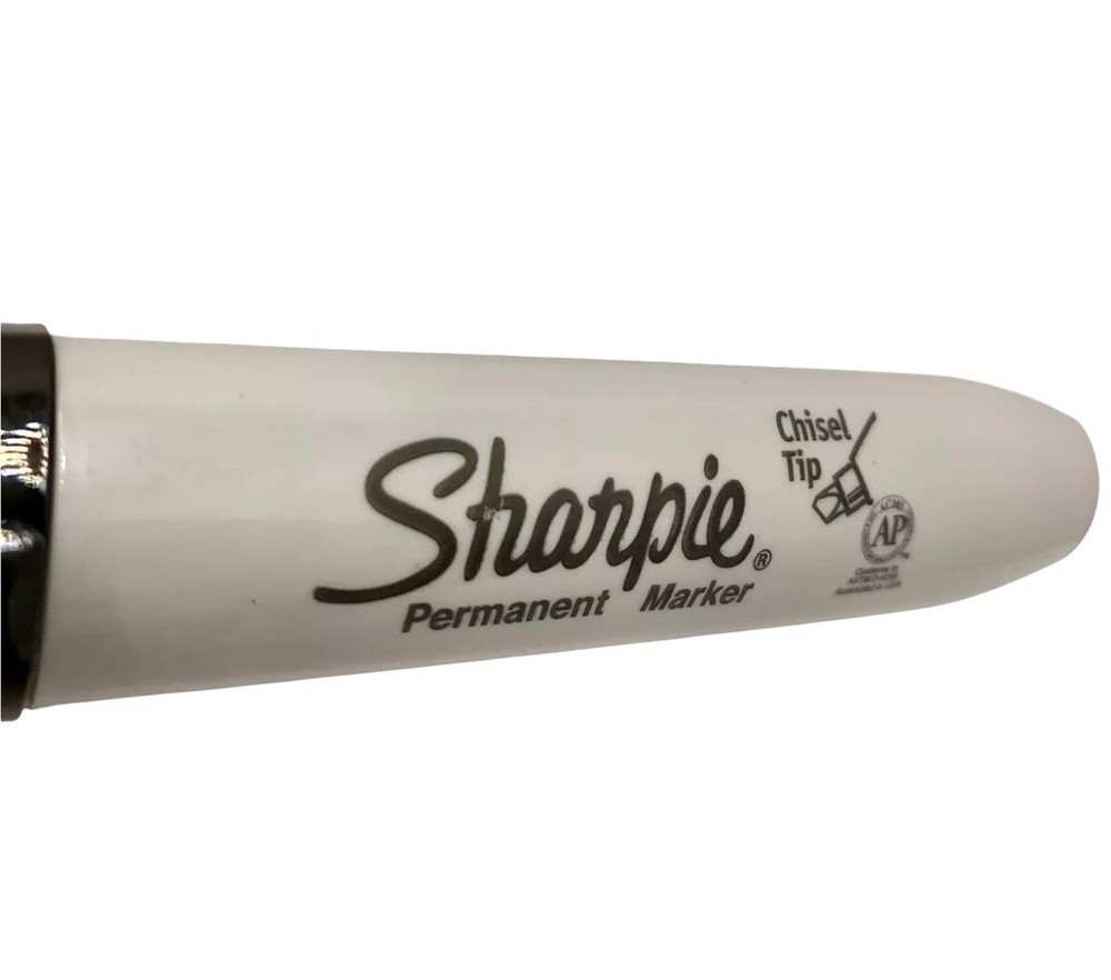 Sharpie Chisel Tip Markers Permanent BLACK Ink Large Broad Marker 4-count