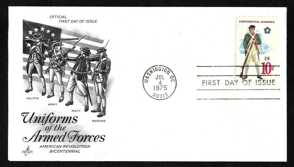 #1567 10c Continential Marine Uniform - ArtCraft FDC