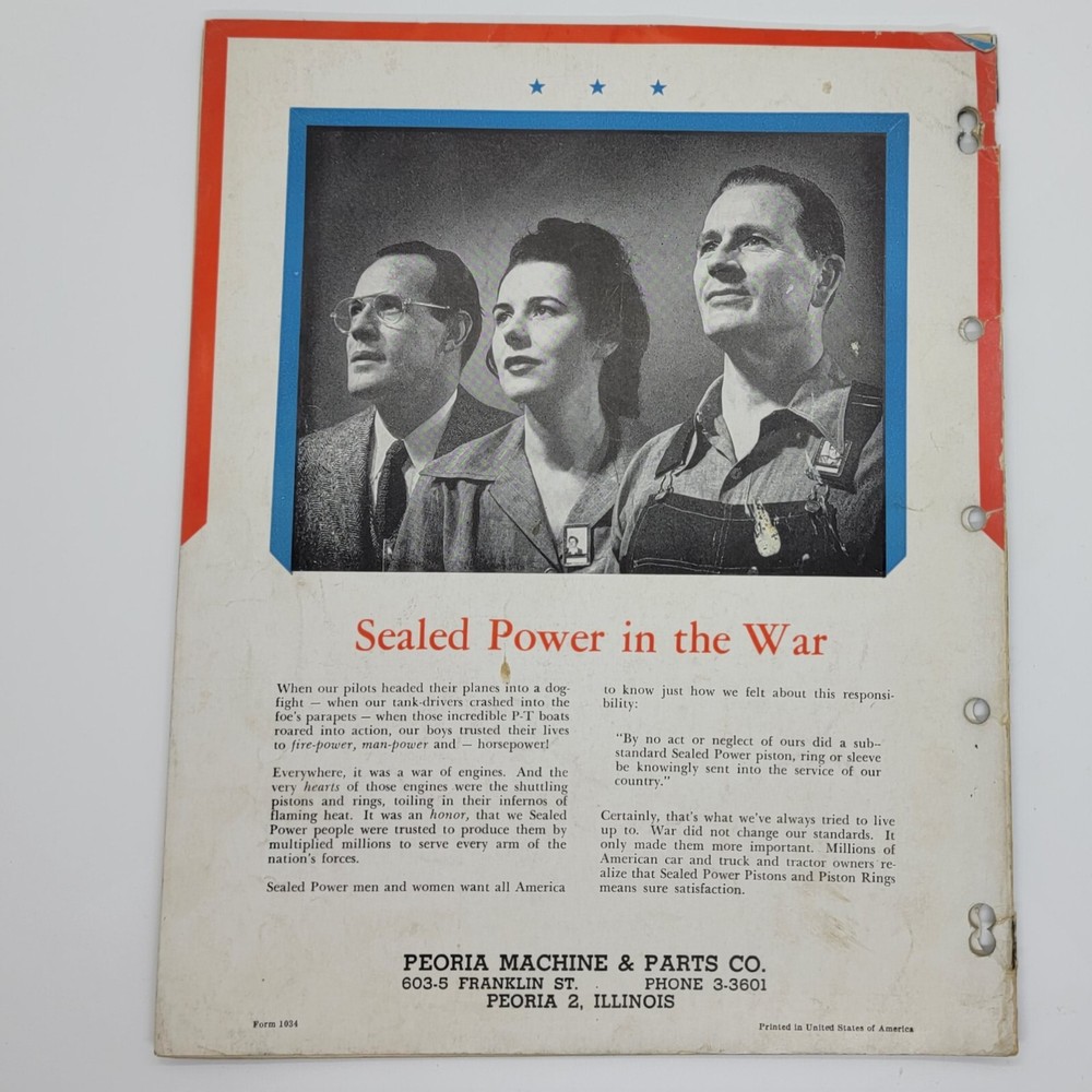 Complete List of Sealed Power Individually Engineered Ring Sets, #44 Oct. 1944