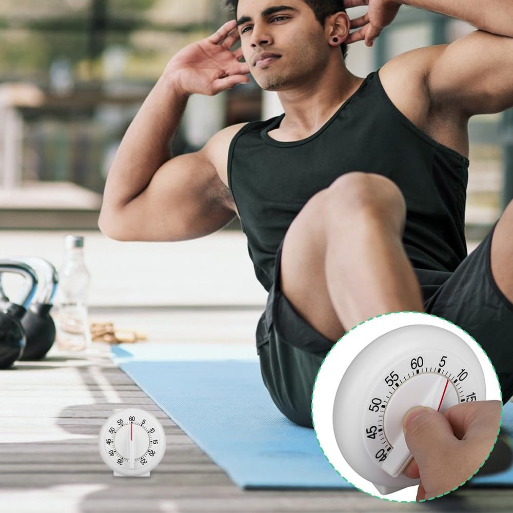 Kitchen Timer Manual, 60 Minutes Round Shape Timer Cooking Ring Mechanical Count