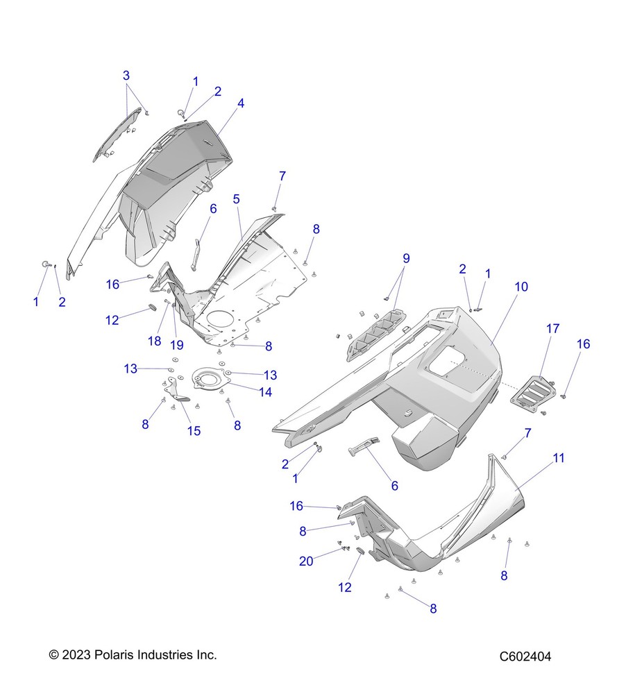 Polaris Right Side Screen Panel, for Snowmobile Models - 5438348-070