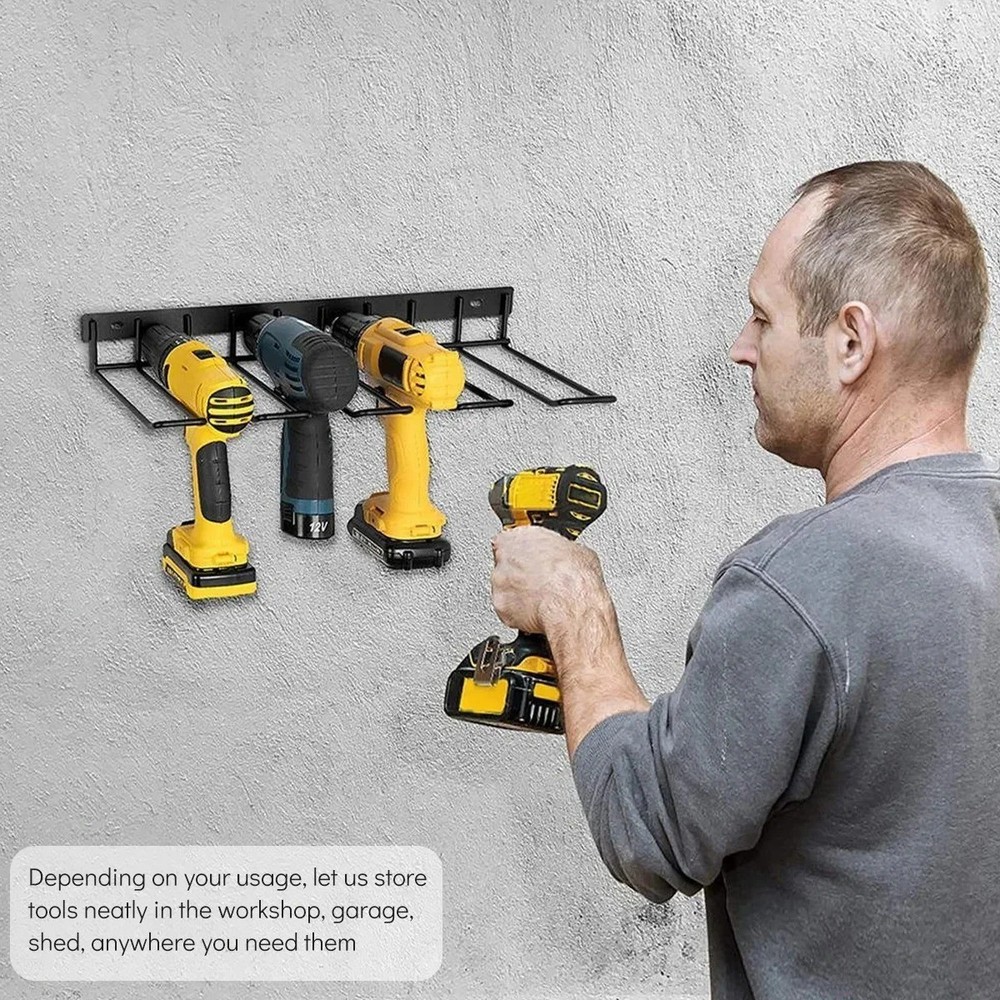 Hand Power Tool Organizer Rack Wall Mounted Floating Heavy Duty Drill Holder