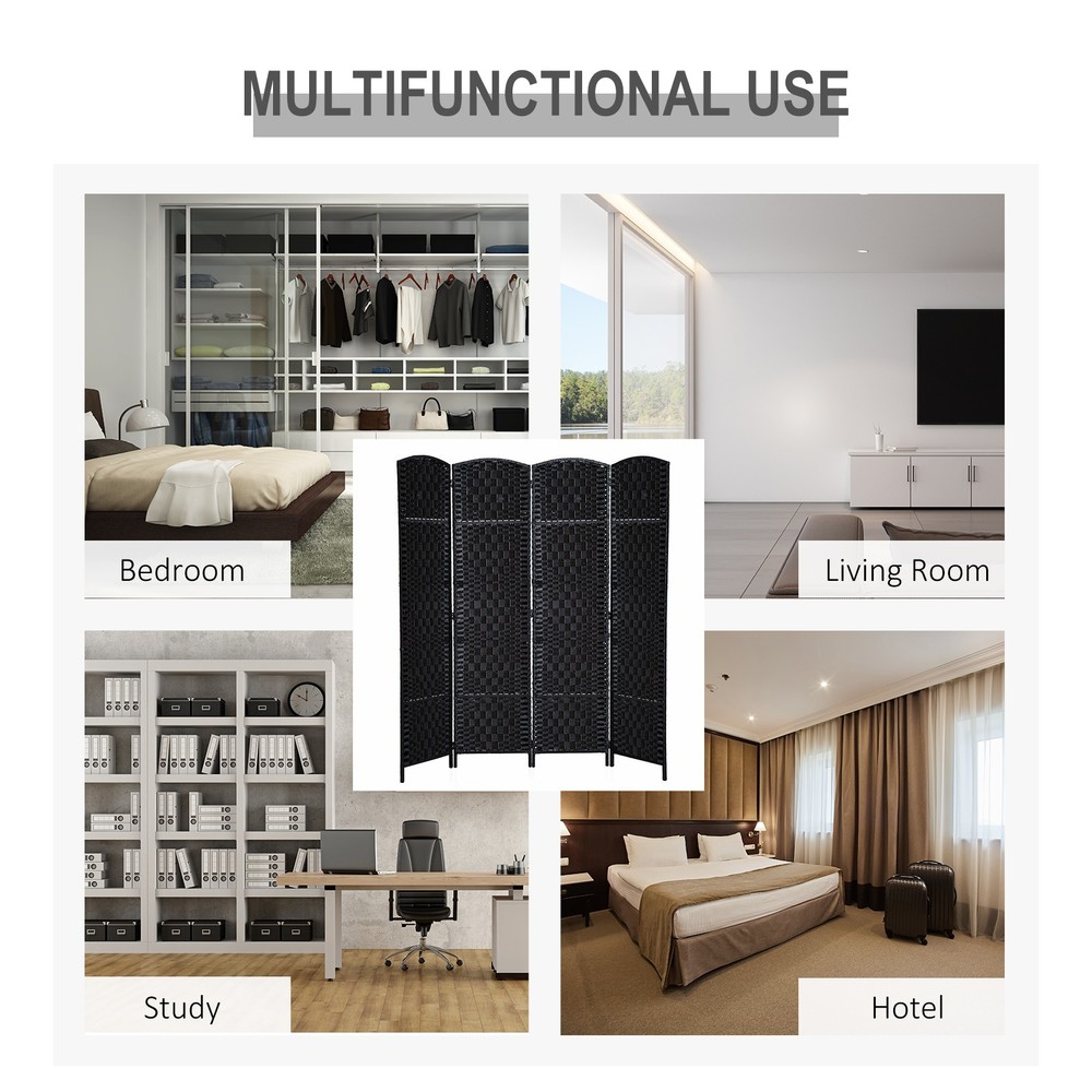 4 Panel Room Divider Folding 6ft Privacy Screen Portable Partition Wall Divider
