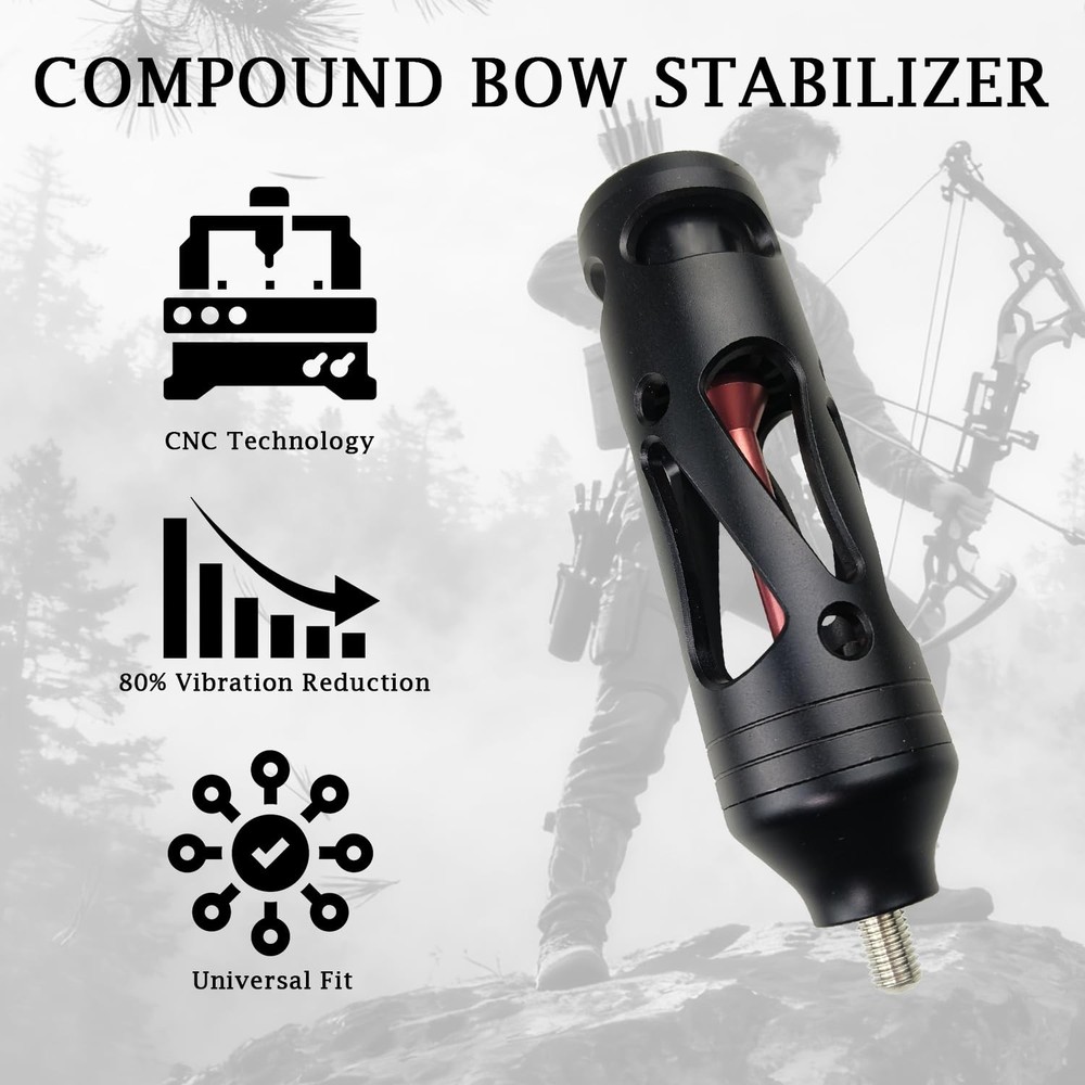 Compound Bow Stabilizer CNC Machined Vibration Dampener for Archery & Hunting...
