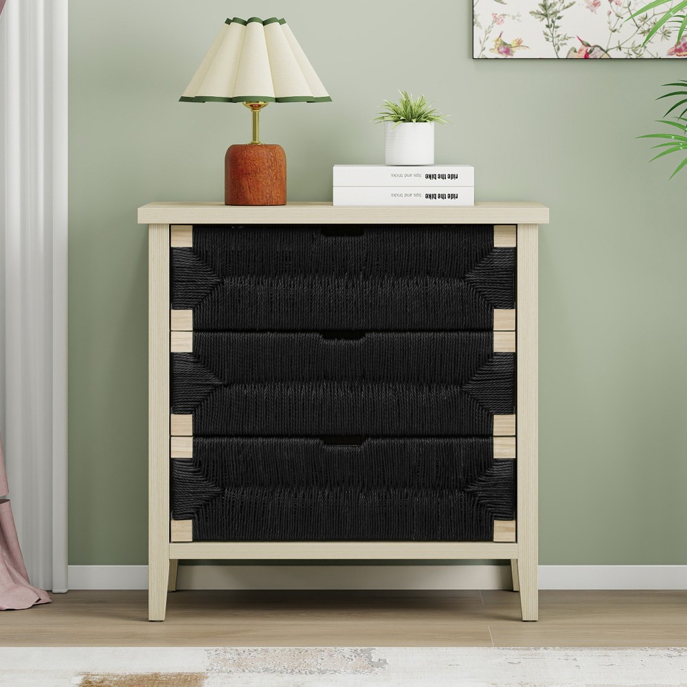 3 Drawer Sideboard Buffet with Adjustable Shelves, Storage Cabinet